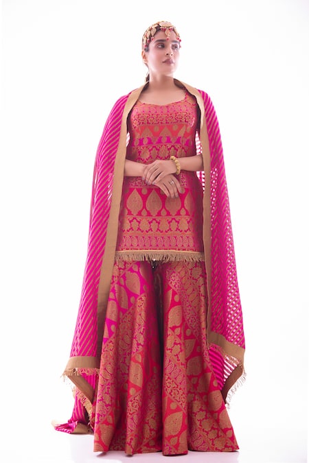 Pooja Rajpal Jaggi Brocade Kurta With Gharara Set 