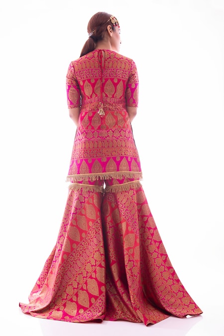 Pooja Rajpal Jaggi Brocade Kurta With Gharara Set 