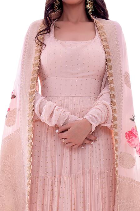 Shop Pooja Rajpal Jaggi Black Anarkali Georgette Dupatta Banarasi Pant Crepe U Embellished Set Online at Aza Fashions Shop_Pooja Rajpal Jaggi_Black Anarkali Georgette Dupatta Banarasi Pant Crepe U Embellished Set_Online_at_Aza_Fashions