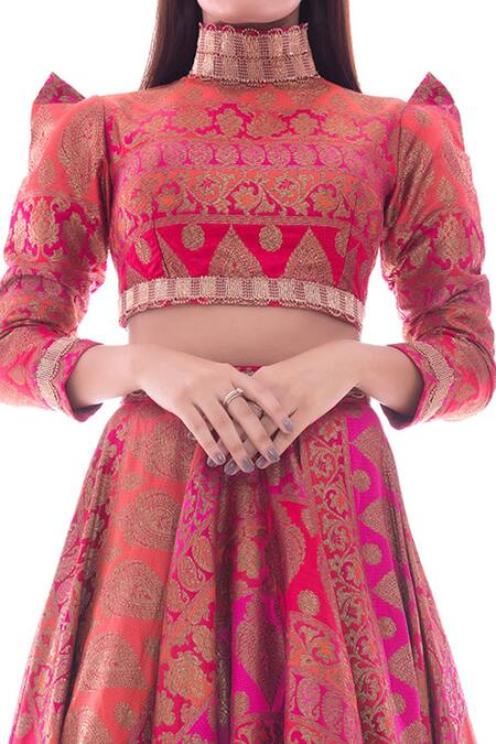 Plum Banarasi Lehenga – Vibha Amitt Clothing | Fashion Designer