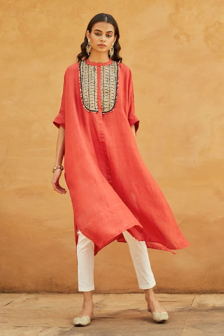 Avacara Silk Kaftan & Pant Set 