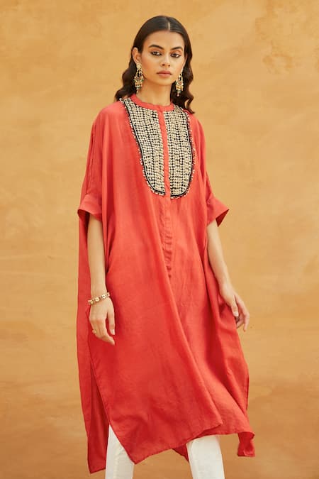 Avacara Silk Kaftan & Pant Set 