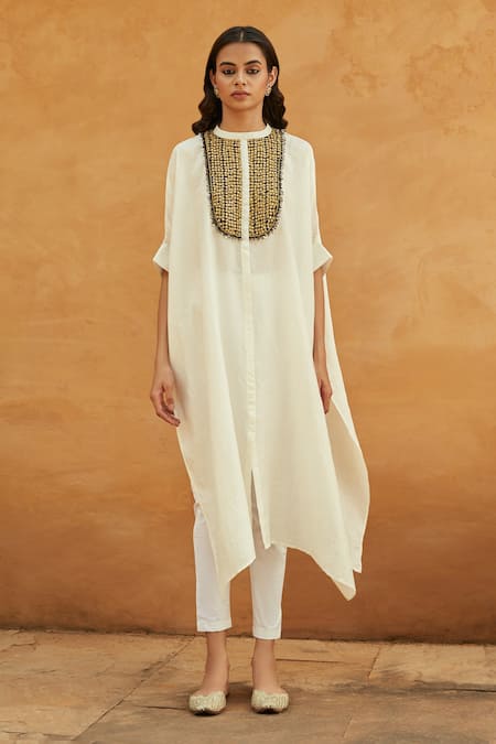 Avacara Silk Kaftan & Pant Set 