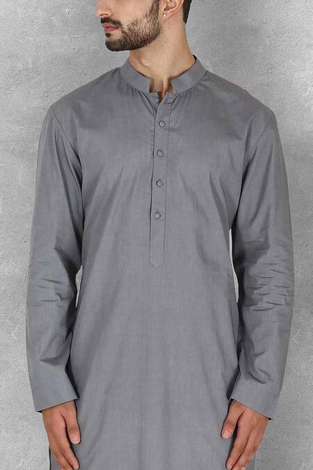 Buy Ankit V Kapoor Grey Cotton Kurta Set Online at Aza Fashions Buy_Ankit V Kapoor_Grey Cotton Kurta Set _Online_at_Aza_Fashions