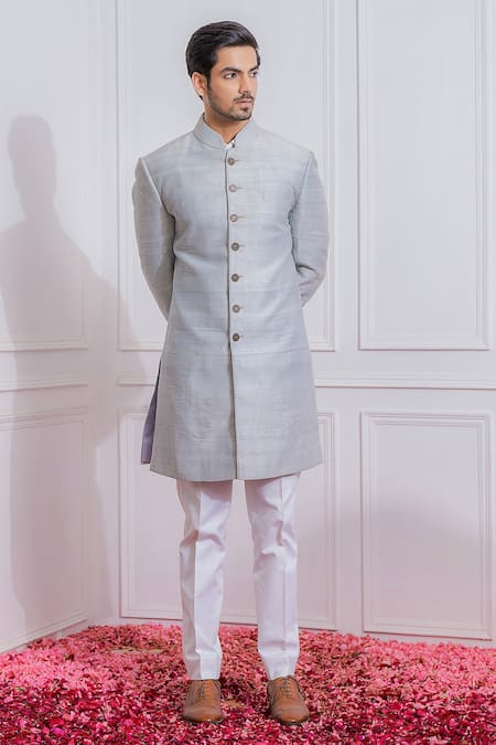 Ankit V Kapoor Raw Silk Sherwani Set 