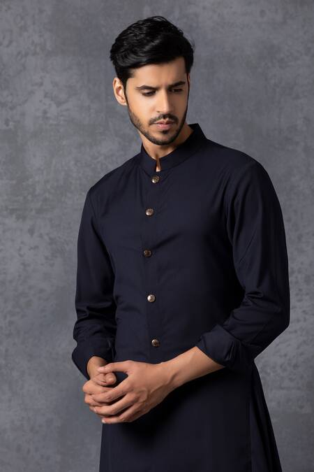 Ankit V Kapoor Blue Suiting Asymmetric Kurta And Pant Set at Aza Fashions Ankit V Kapoor_Blue Suiting Asymmetric Kurta And Pant Set _at_Aza_Fashions