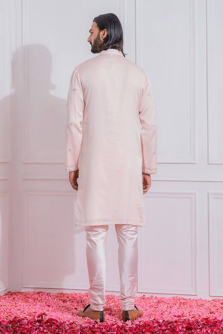 Shop Ankit V Kapoor Pink Cotton Silk Kurta Set at Aza Fashions Shop_Ankit V Kapoor_Pink Cotton Silk Kurta Set_at_Aza_Fashions