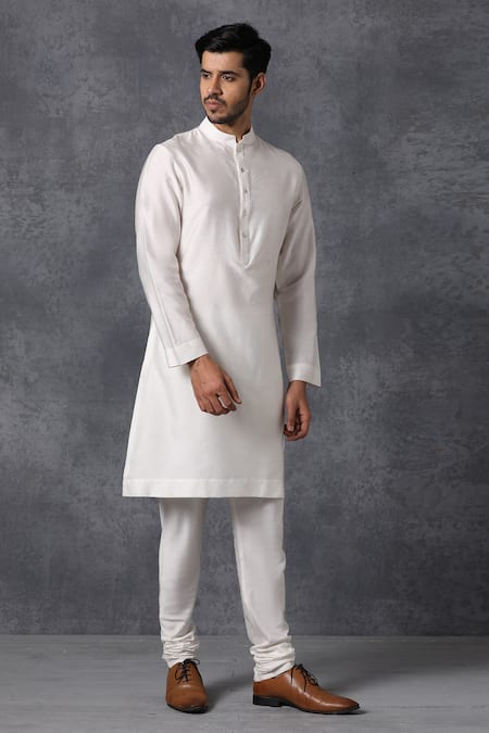 Ankit V Kapoor_White Cotton Kurta Set_Online_at_Aza_Fashions