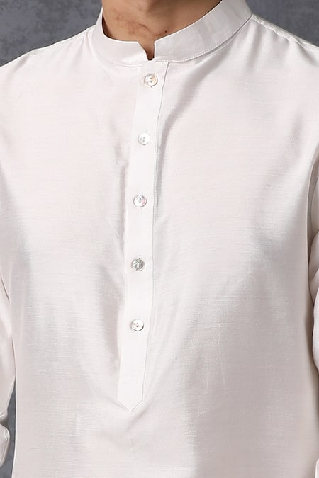 Buy_Ankit V Kapoor_White Cotton Kurta Set_Online_at_Aza_Fashions