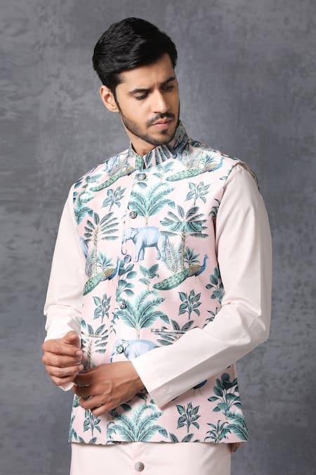 Ankit V Kapoor Printed Nehru Jacket 