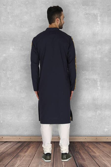 Shop Ankit V Kapoor Black Cotton Printed Bundi And Kurta Set Online at Aza Fashions Shop_Ankit V Kapoor_Black Cotton Printed Bundi And Kurta Set _Online_at_Aza_Fashions