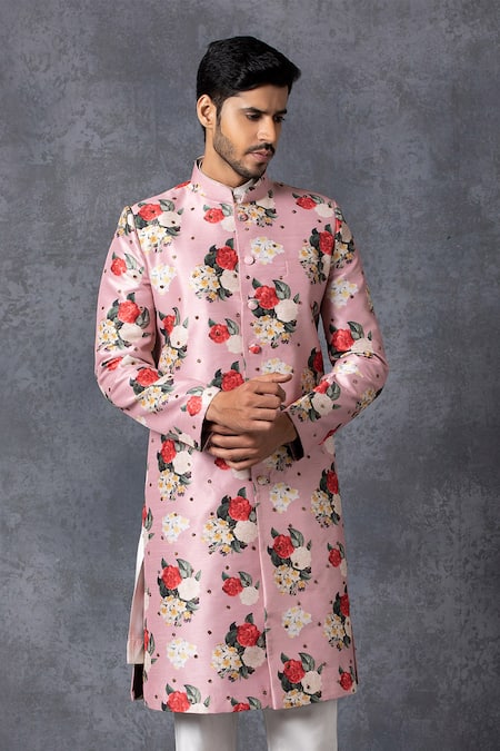 Ankit V Kapoor Printed Sherwani Set 