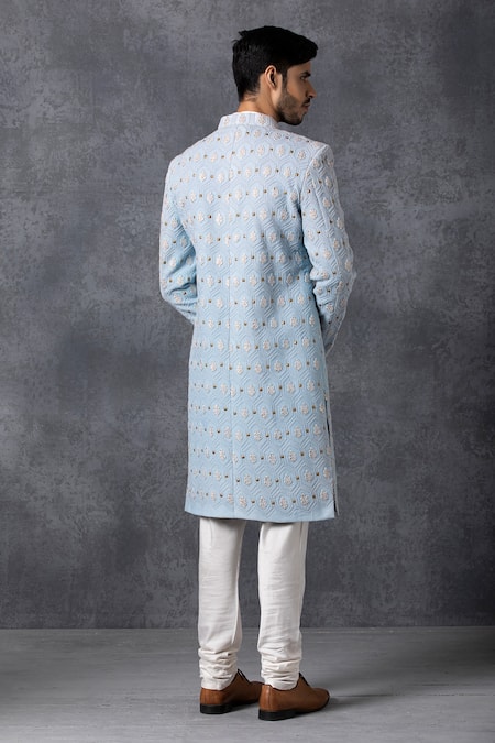 Ankit V Kapoor Lucknowi Embroidered Sherwani Set 