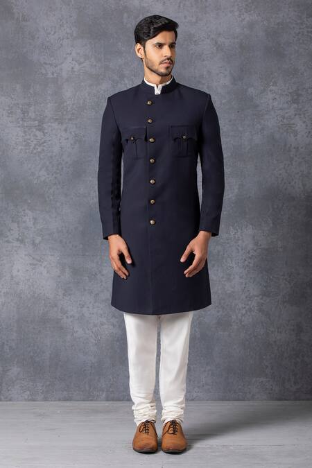 Buy Ankit V Kapoor Blue Suiting Sherwani Set Online at Aza Fashions Buy_Ankit V Kapoor_Blue Suiting Sherwani Set _Online_at_Aza_Fashions