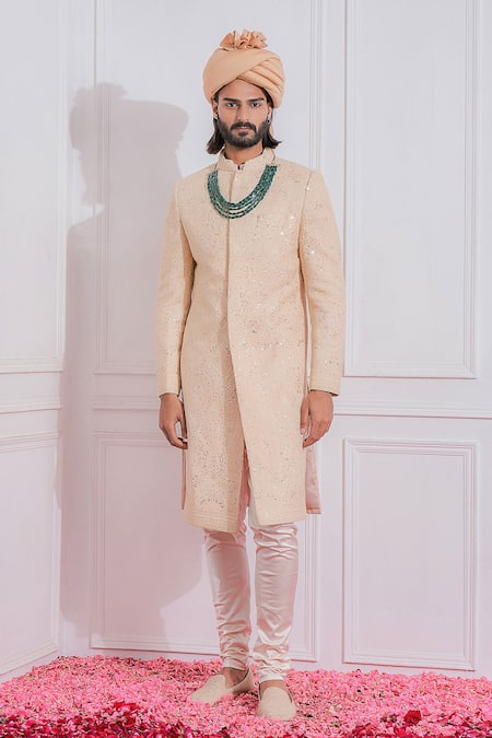 Ankit V Kapoor Georgette Embroidered Sherwani Set 