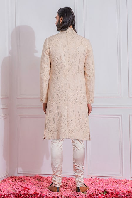 Ankit V Kapoor Georgette Embroidered Sherwani Set 