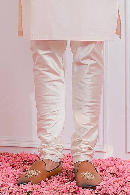 Ankit V Kapoor_Pink Cotton Silk, Pure Georgette Sequin Embroidered Sherwani Set _at_Aza_Fashions