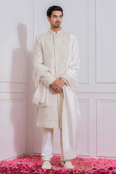 Ankit V Kapoor Georgette Embroidered Sherwani Set 