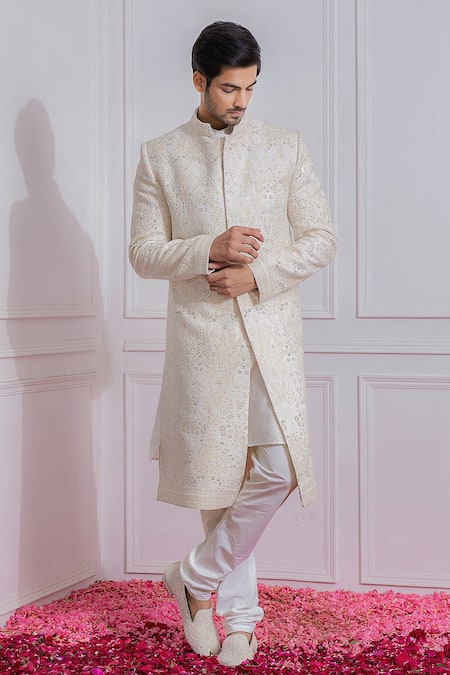 Ankit V Kapoor Georgette Embroidered Sherwani Set 