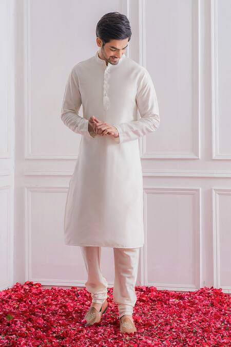 Ankit V Kapoor White Cotton Silk, Pure Georgette Sequin Embroidered Sherwani Set Online at Aza Fashions Ankit V Kapoor_White Cotton Silk, Pure Georgette Sequin Embroidered Sherwani Set _Online_at_Aza_Fashions