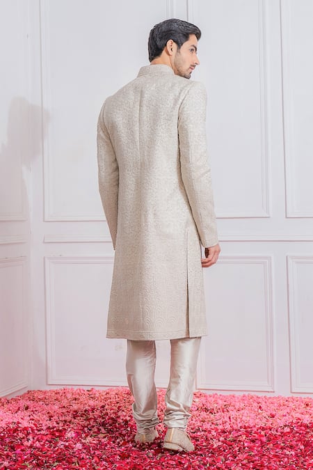 Ankit V Kapoor Georgette Embroidered Sherwani Set 