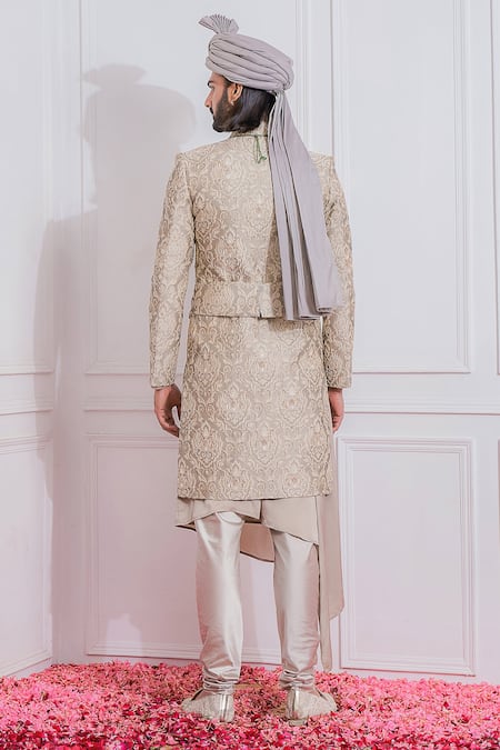 Ankit V Kapoor Jacquard Embroidered Sherwani Set 