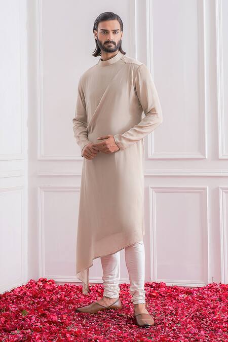 Ankit V Kapoor Grey Jacquard, Imported Crepe Floral Embroidered Sherwani Set Online at Aza Fashions Ankit V Kapoor_Grey Jacquard, Imported Crepe Floral Embroidered Sherwani Set _Online_at_Aza_Fashions