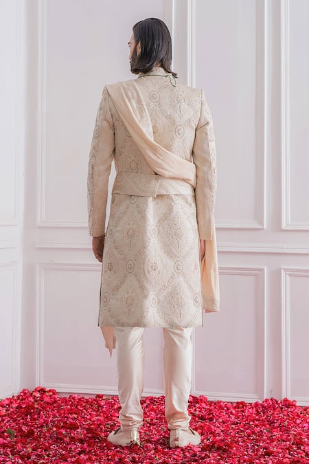 Ankit V Kapoor Jacquard Embroidered Sherwani Set 
