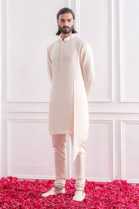 Ankit V Kapoor Beige Jacquard, Imported Crepe Floral Embroidered Sherwani Set Online at Aza Fashions Ankit V Kapoor_Beige Jacquard, Imported Crepe Floral Embroidered Sherwani Set _Online_at_Aza_Fashions