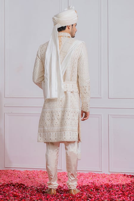 Ankit V Kapoor Georgette Embroidered Sherwani Set 