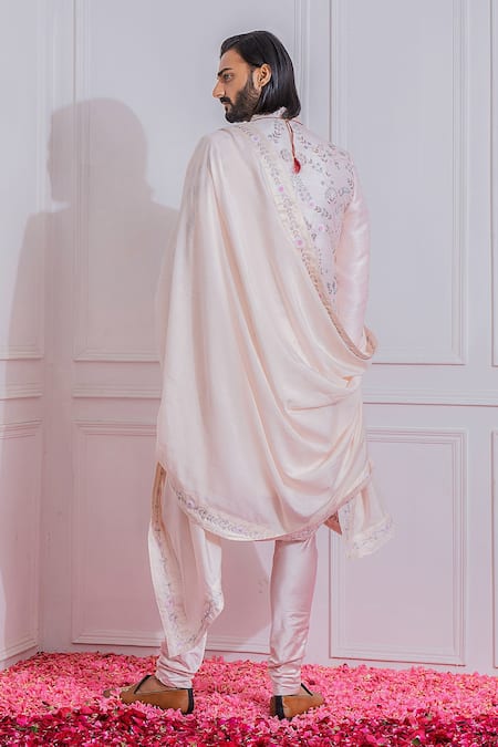 Ankit V Kapoor Raw Silk Embroidered Sherwani Set 