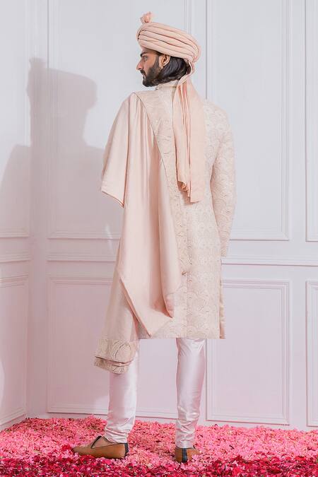 Ankit V Kapoor Raw Silk Embroidered Sherwani Set 