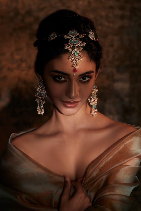 Tarun Tahiliani Stone Embellished Mathapatti 