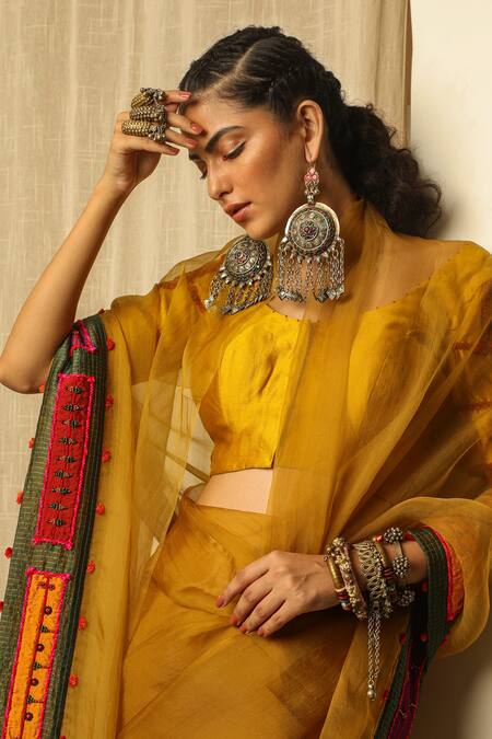 Buy Tuscany Yellow Organza Saree online-Karagiri – Karagiri Global