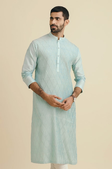 Philocaly Embroidered Silk Kurta 