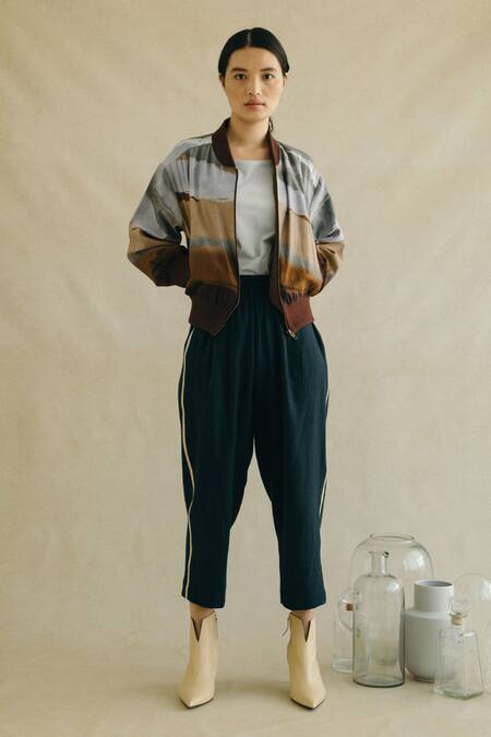 Shop_Cord_Multi Color Cotton Satin Printed Bomber Jacket_Online_at_Aza_Fashions