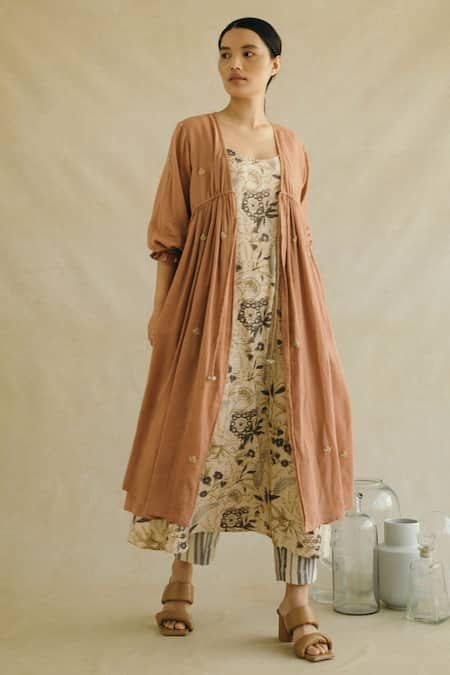 Cord Embroidered Jacket & Kurta Set 