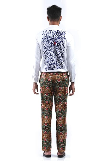 MR. Ajay Kumar Digital Print Animal & Floral Luxe Cotton Shirt 