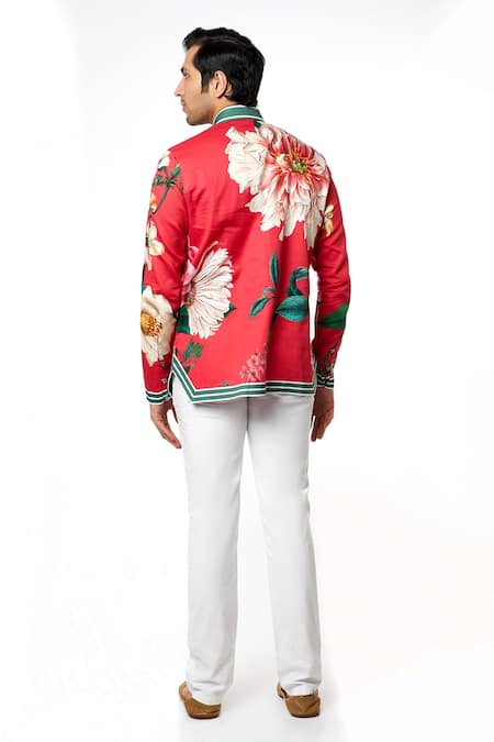 MR. Ajay Kumar Floral Motif Digital Print Shirt 