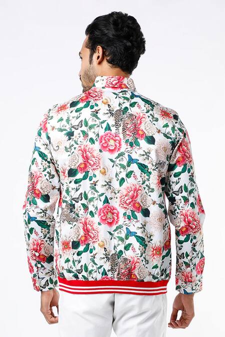 Buy MR. Ajay Kumar Multi Color Cotton Floral Print Jacket Style Shirt Online at Aza Fashions Buy_MR. Ajay Kumar_Multi Color Cotton Floral Print Jacket Style Shirt _Online_at_Aza_Fashions