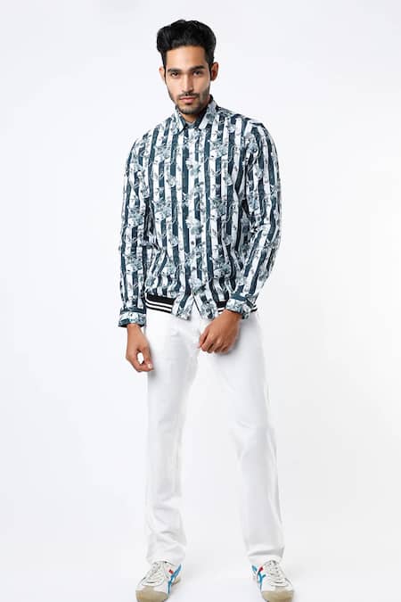 Mr. Ajay Kumar Striped Print Shirt 