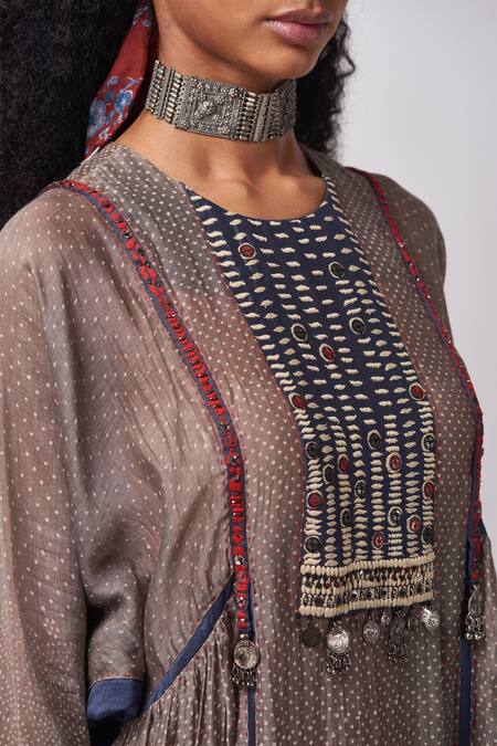 Shop_Aseem Kapoor_Grey Printed Kurta And Pant Set_Online_at_Aza_Fashions