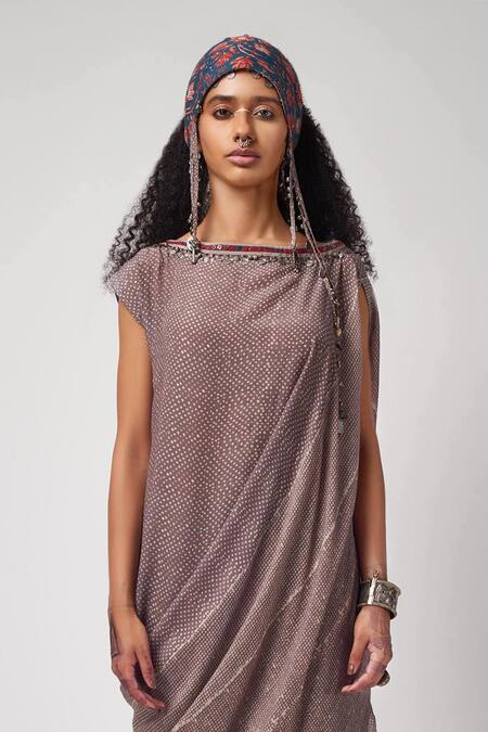 Shop_Aseem Kapoor_Grey Printed Tunic And Pant Set_Online_at_Aza_Fashions