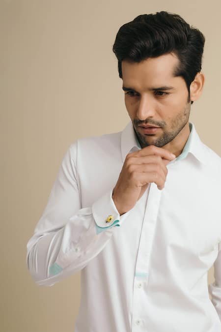 Buy Philocaly White 100% Cotton Shirt Online at Aza Fashions Buy_Philocaly_White 100% Cotton Shirt_Online_at_Aza_Fashions