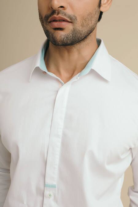 Shop Philocaly White 100% Cotton Shirt Online at Aza Fashions Shop_Philocaly_White 100% Cotton Shirt_Online_at_Aza_Fashions