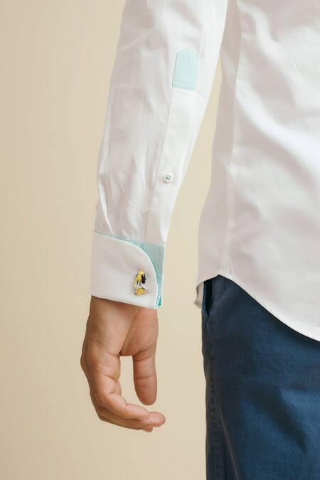 Philocaly White 100% Cotton Shirt at Aza Fashions Philocaly_White 100% Cotton Shirt_at_Aza_Fashions