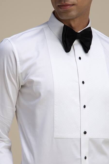 Philocaly_White Cotton Textured Shirt _at_Aza_Fashions