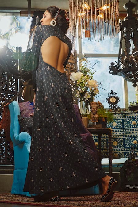 Shop House Of Three Black Neoprene Notched Lapel Mirali Embroidered Trench Dress at Aza Fashions Shop_House Of Three_Black Neoprene Notched Lapel Mirali Embroidered Trench Dress _at_Aza_Fashions