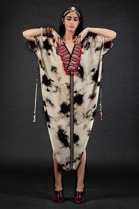 Buy Aseem Kapoor Beige Natural Crepe V Neck Vayu Embroidered Kaftan Jumpsuit Online at Aza Fashions Buy_Aseem Kapoor_Beige Natural Crepe V Neck Vayu Embroidered Kaftan Jumpsuit _Online_at_Aza_Fashions