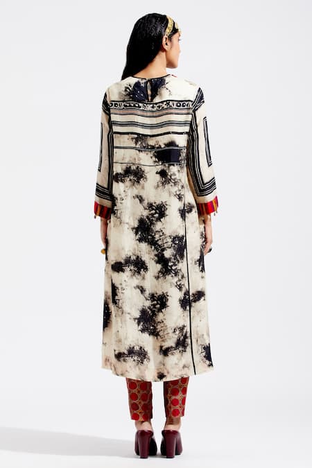 Shop Aseem Kapoor Beige Cotton Round Rudra Printed Kurta Set at Aza Fashions Shop_Aseem Kapoor_Beige Cotton Round Rudra Printed Kurta Set _at_Aza_Fashions